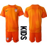 Förenta staterna Målvakt Replika babykläder Hemmaställ Barn VM 2022 Kortärmad (+ korta byxor)